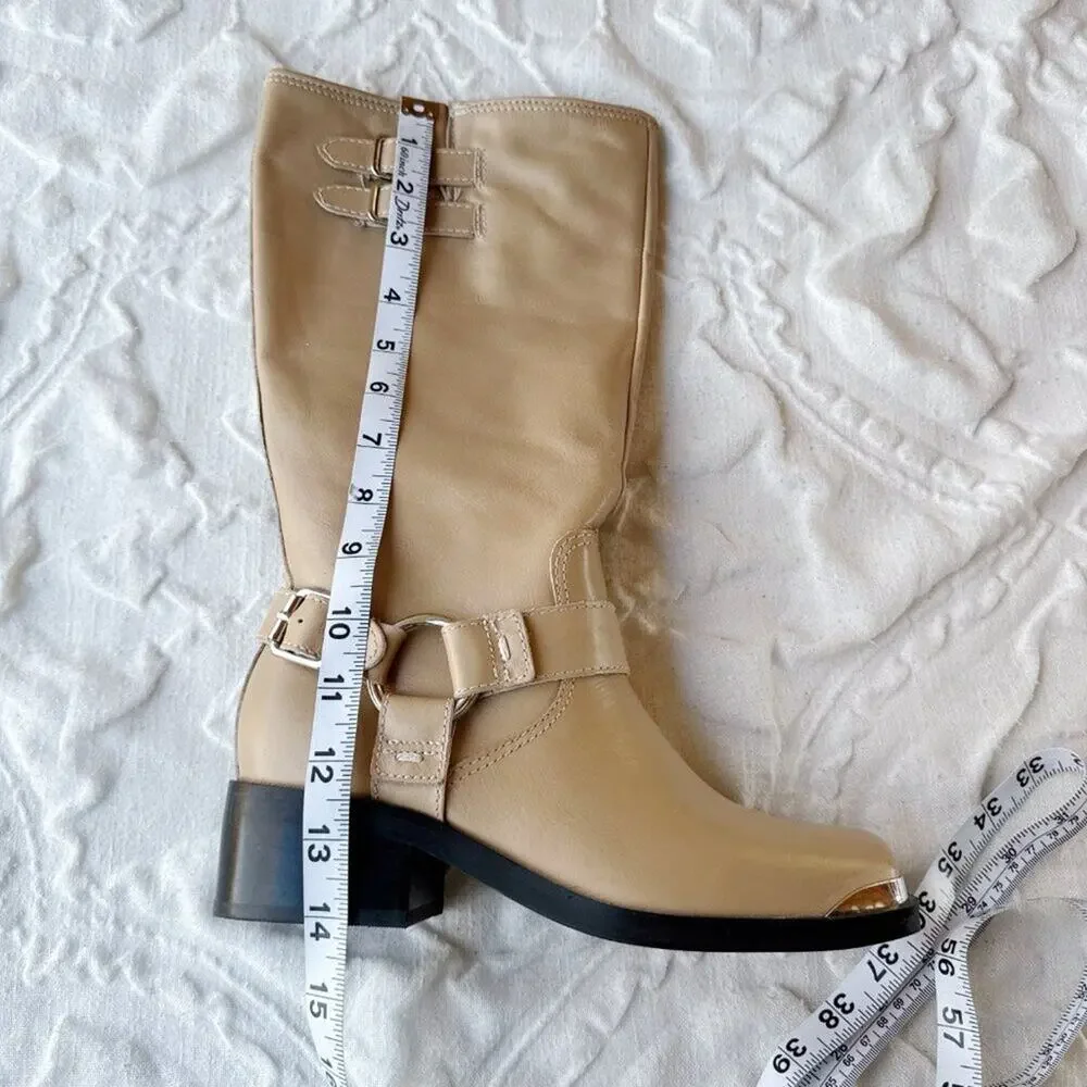 Dolce Vita Evi Leather Moto Boots Size 6.5 New